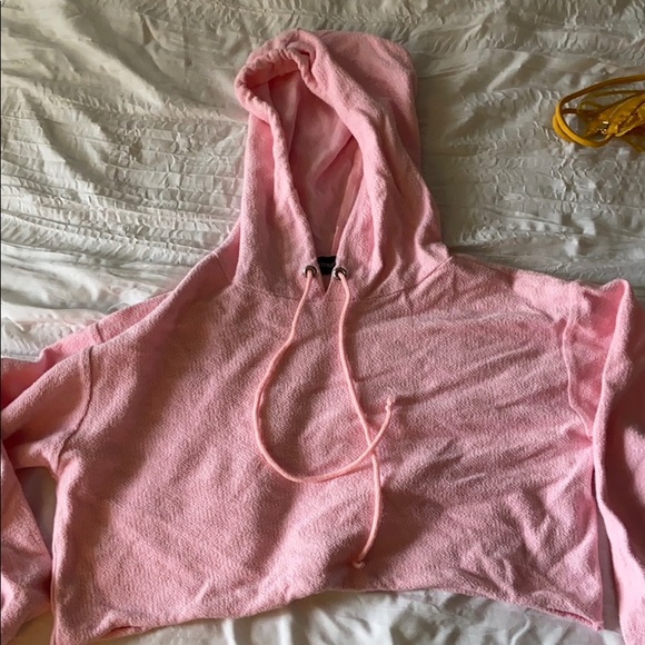 Pretty little things crop pink hoodie - Picture 2 of 3